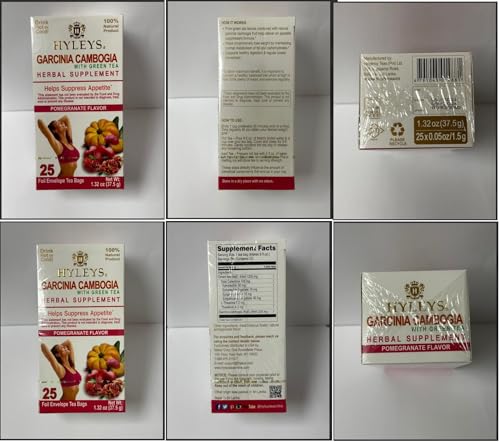 Hyleys Tea Garcinia Cambogia Green Tea with Pomegranate Flavor - 25 Tea Bags Hyleys TeaUS supplements