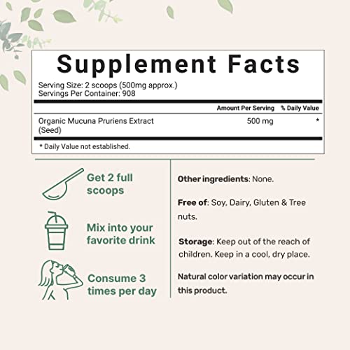 Micro Ingredients Organic Mucuna Pruriens Extract Powder,1 Pound (908 Servings) Micro IngredientsUS supplements