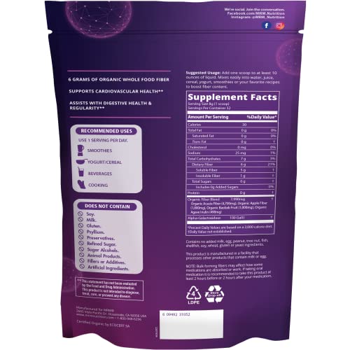 MRM Nutrition Whole Food Organic Fiber | with Enzymes + Prebiotics, 32 Servings MRMUS supplements