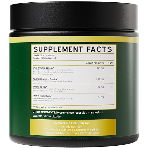 Colon Cleanse and Gut Detox for Weight Management & Digestive Support - Cascara Sagraoda DORADO NUTRITIONUS supplements