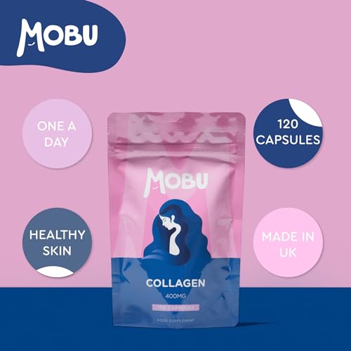 Hydrolysed Collagen 400mg 120 Capsules | Hair, Skin and Joint Health Supplement | Bovine Collagen for Women & Men MOBUUS supplements