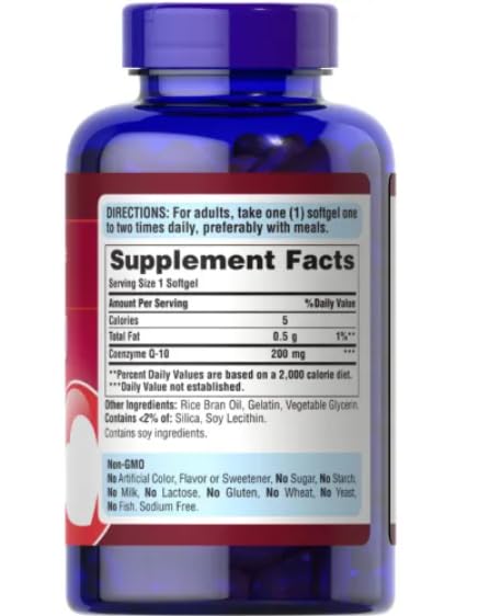 Puritan's Pride QSORB CoQ10 200 mg, Supports Heart Health (2 Pack of 240 softgels) Puritan's PrideUS supplements
