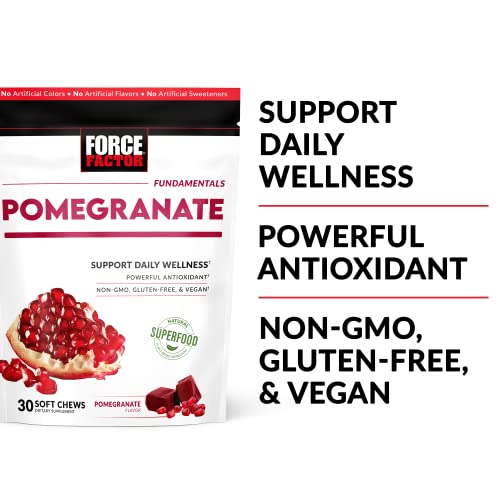 Force Factor Pomegranate Soft Chews for Healthy Aging, Heart Health, Bone Health Force FactorUS supplements