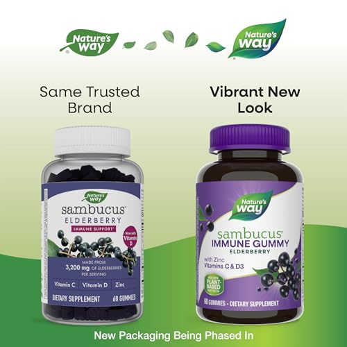 Nature's Way Sambucus Elderberry Immune Gummies, Daily Immune Support Nature's WayUS supplements