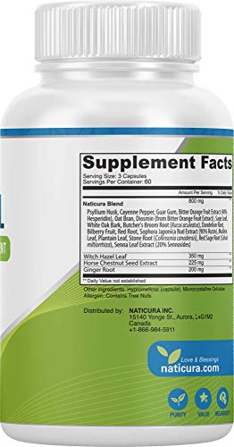 Naticura Hem-Control Natural Hemorrhoid Supplement - Vegan Herbal Supp NaticuraUS supplements