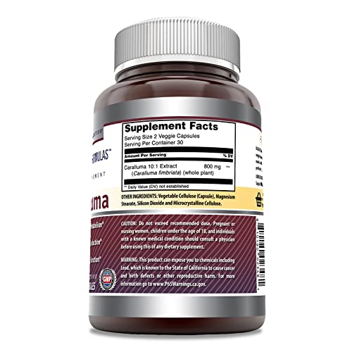 Amazing Formulas Caralluma Dietary Supplement 800 mg 60 Veggie Capsules Amazing NutritionUS supplements