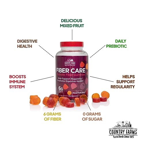 Country Farms Fiber Care Prebiotic Gummies, 6g of Fiber Per Serving, FOS from Beets Country FarmsUS supplements