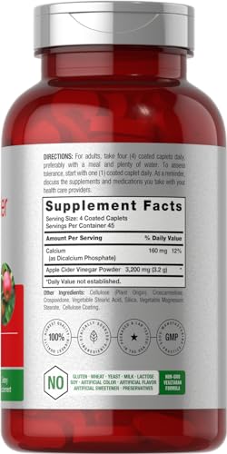 Apple Cider Vinegar Tablets 3200mg | 180 Pills | Vegetarian, Non-GMO & Gluten Free Supplement HorbäachUS supplements