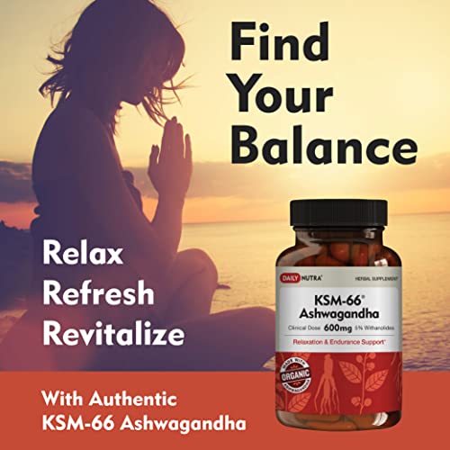 DailyNutra KSM-66 Ashwagandha 600mg Organic Root Extract - High Potency Supplement DailyNutraUS supplements