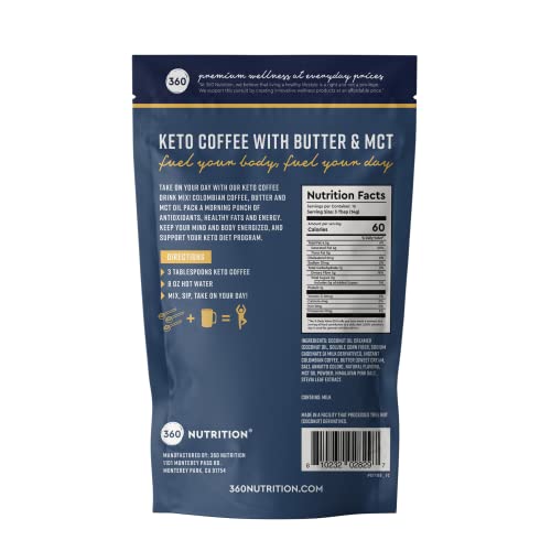 360 Nutrition Instant Keto Coffee with MCT Oil, Coconut Oil, Sweetened, Gluten Free 360 NutritionUS supplements
