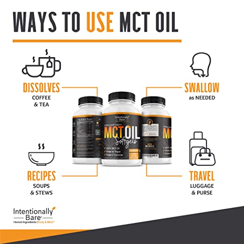 Intentionally Bare Organic MCT Oil Capsules - 70% C8 MCT Oil & 30% C10 MCT Capsules Intentionally BareUS supplements