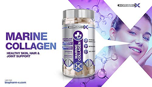 Marine Collagen 1000mg Tablets + Vitamin C (2 Month Supply / 60 High Strength Capsules) Biopharm-XUS supplements