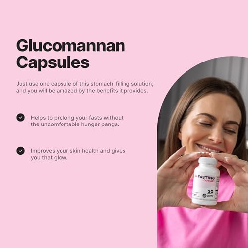 DOFASTING Glucomannan Capsules, Fiber Supplement Glucomannan, Sugar Cravings Blocker DOFASTINGUS supplements
