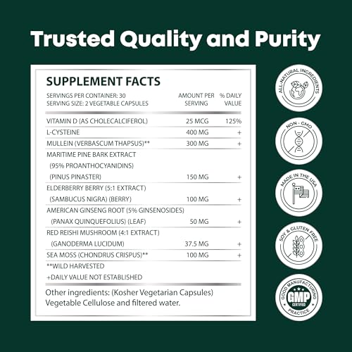VitalWise Fresh Lungs Lung Detox and Cleanse Supplement with Mullein Leaf Extract VitalWiseUS supplements