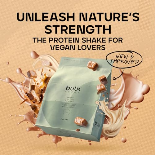 Bulk Vegan Protein Powder, Caramel Latte Flavour, 500 g, New & Improved Formula, 14 Servings BulkUS supplements