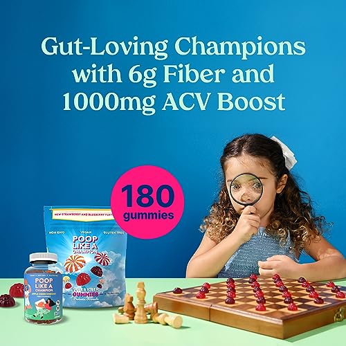 Poop Like a Champion Super Fiber Gummies 6g Fiber - Apple Cider Vinegar & Berries 2 Flavors Poop Like a ChampionUS supplements