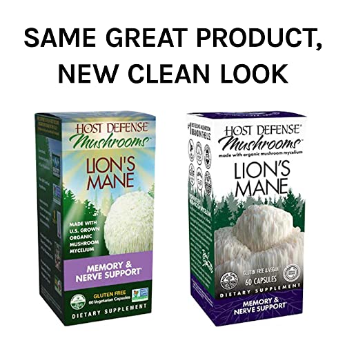 Host Defense, Lion's Mane Capsules, Promotes Mental Clarity, Focus and Memory Host DefenseUS supplements