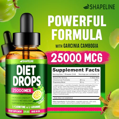 (Pack of 2) Weight Loss Drops - Made in USA - Appetite Suppressant for Women & Men SHAPELINEUS supplements