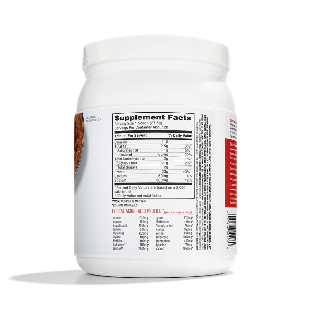 365 by Whole Foods Market, Chocolate Grass Fed Whey Protein, 19.4 Ounce 365 by Whole Foods MarketUS supplements