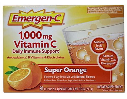Emergen-C Super Orange Vitamin C - 30 Count (Pack of 4) (Packaging may vary) Emergen-CUS supplements