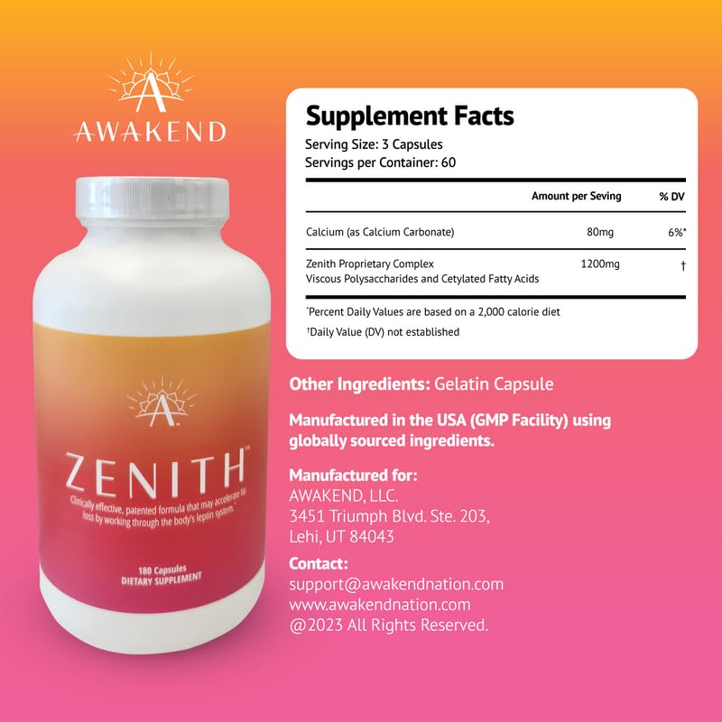 Awakend Leptin Supplement - Start Taking No Stimullants, All Natural Polysaccharides AWAKEND NATIONUS supplements