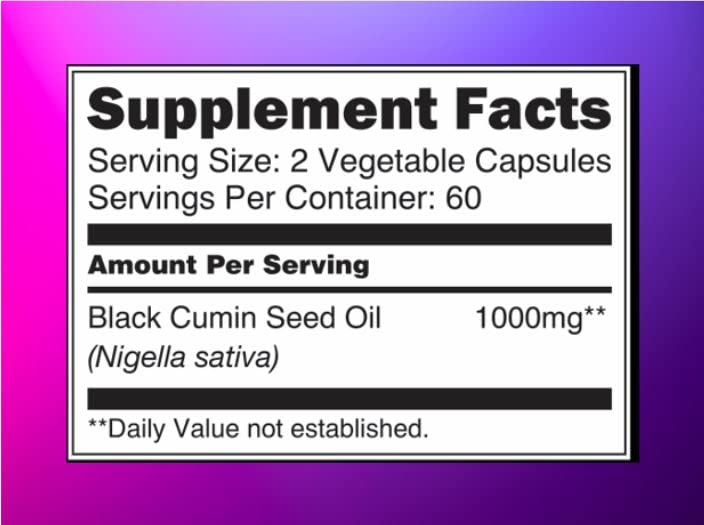 Black Seed Oil Capsules 1000mg - Premium Black Cumin Seed Oil Capsules - Black Seed Blossom NatureUS supplements