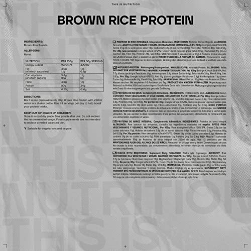 Bulk Brown Rice Protein Powder, Vegan Protein Shake, Unflavoured, 2.5 kg BulkUS supplements