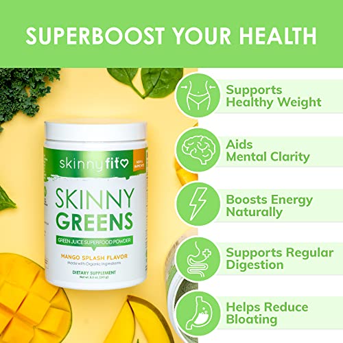 SkinnyFit Mango Splash Skinny Greens, Green Juice Superfood Powder, Natural Energy SkinnyFitUS supplements