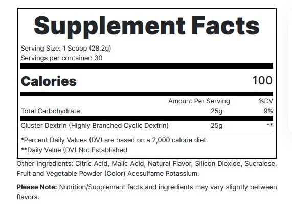 REDCON1 Cluster Bomb, Unflavored - Intra/Post Workout Carbs - Gluten Free + Vegan Cluster REDCON1US supplements