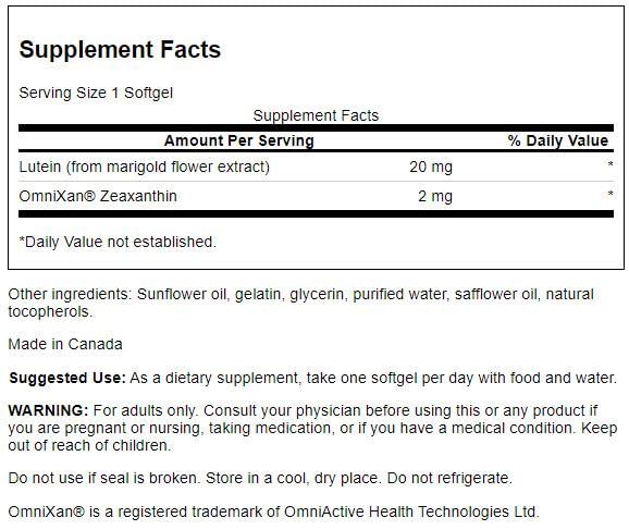 Swanson Synergistic Eye Health - Lutein and Zeaxanthin Supplement SwansonUS supplements