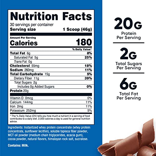 Nutricost Meal Replacement Shake Powder (Chocolate), 30 Servings - Protein, Non-GMO NutricostUS supplements