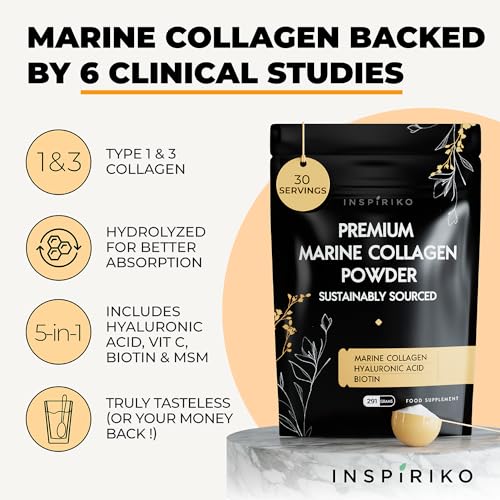 Marine Collagen Powder for Women - Marine Collagen with Hyaluronic Acid, Vitamin C InspirikoUS supplements