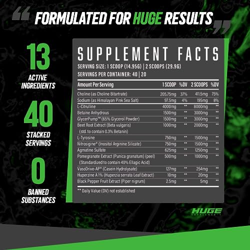 Huge Supplements Pump Serum, Stim Free Pre Workout and Nitric Oxide Booster to Enhance Huge SupplementsUS supplements