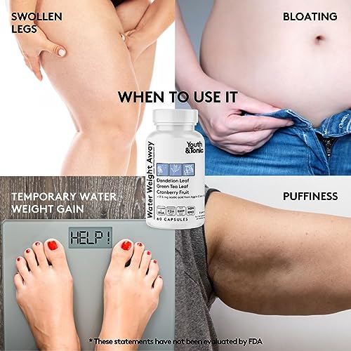 Water Weight Pills for Thin Waistline Belly Bloating Swelling & Temporary Water Retention Youth & TonicUS supplements