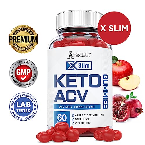 Justified Laboratories X Slim Keto ACV Gummies 1000MG Xslim Vegan Non GMO with Pomegranate Justified LaboratoriesUS supplements