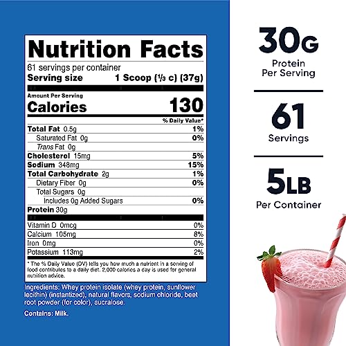 Nutricost Whey Protein Isolate (Strawberry Milkshake) 5LBS NutricostUS supplements