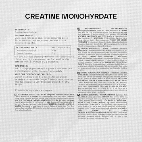Bulk Creatine Monohydrate Powder, Unflavoured, 100 g BulkUS supplements