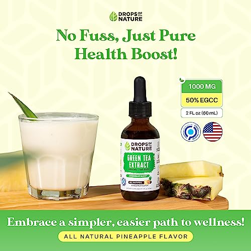 Green Tea Extract - 1000mg - 50% EGCG - Green Tea Liquid Drops, 4x more Powerful than Drops Of NatureUS supplements