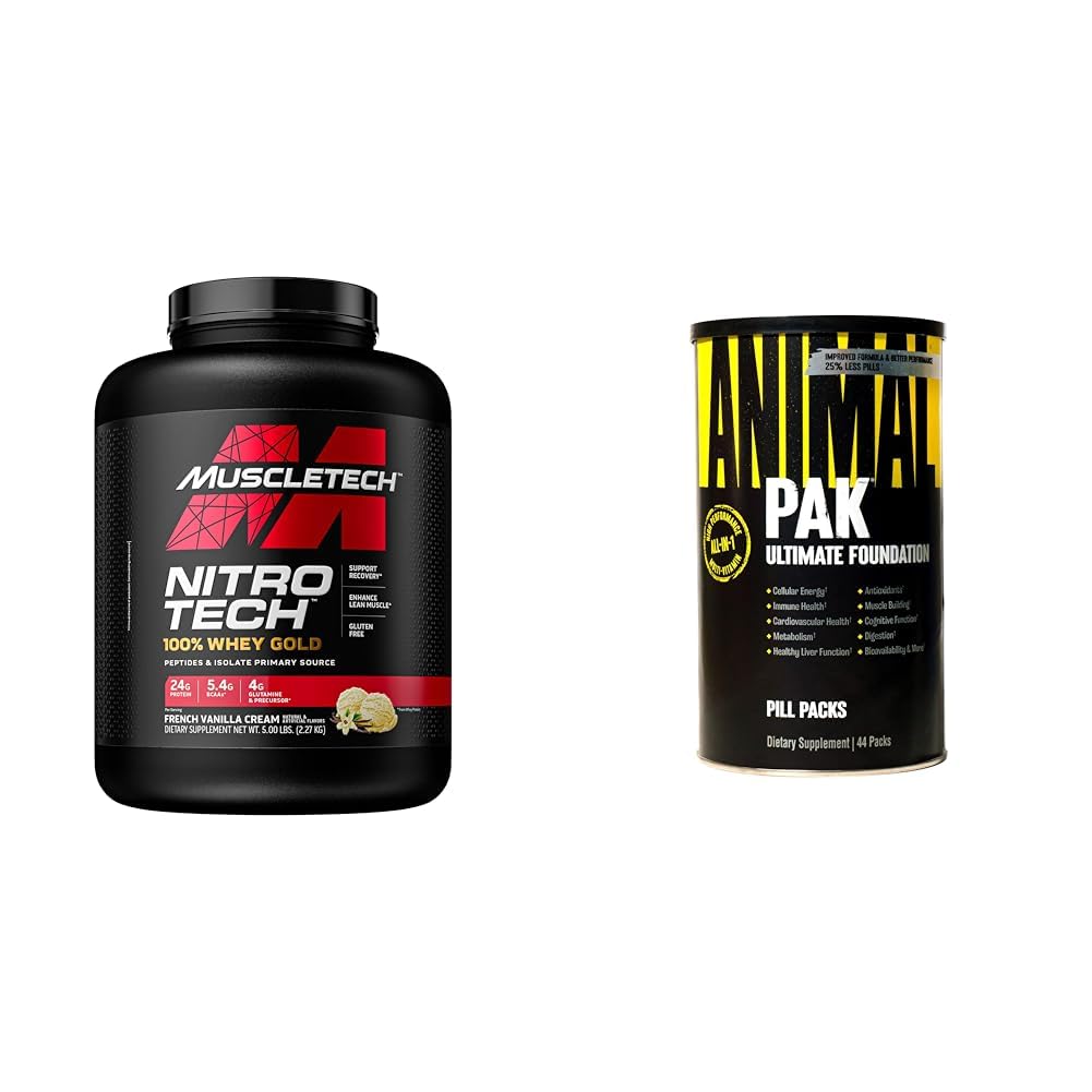 MuscleTech Whey Protein Powder Nitro-Tech Whey Gold Protein Powder & Animal Pak MuscleTechUS supplements