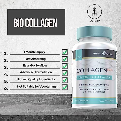Collagen Bio-10 with Marine Collagen, Biotin & Co-Enzyme Q10 (60 Capsules) Evolution SlimmingUS supplements