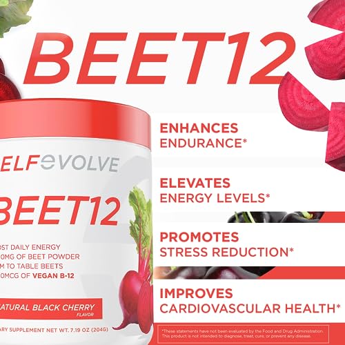 selfevolve Beet12 - Organic Beet Root Powder Enhanced with Vitamin B12, Nitric Oxide Booster selfevolveUS supplements