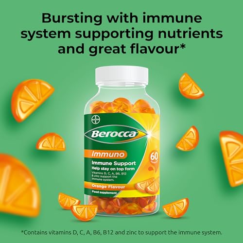 Berocca Immuno Gummy Vitamins, Orange Flavour, Bursting with Immune System BeroccaUS supplements