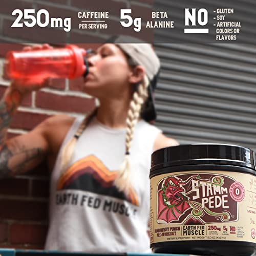 Earth Fed Muscle Stammpede DragoFruit Punch Pre Workout, 30 Servings, Boost Energy Earth Fed MuscleUS supplements