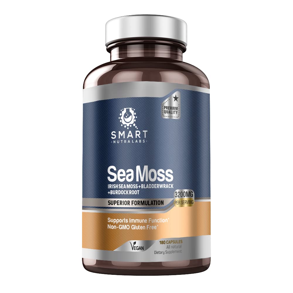 SMART NUTRA LABS Organic Sea Moss 3200MG Per Serving- 180 Vegan SMART NUTRA LABSUS supplements