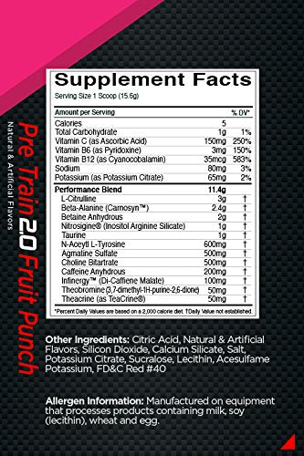Rule 1 Proteins R1 Pre Train 2.0 25 Serv Fruit Punch, 390 Gram Rule 1 ProteinsUS supplements