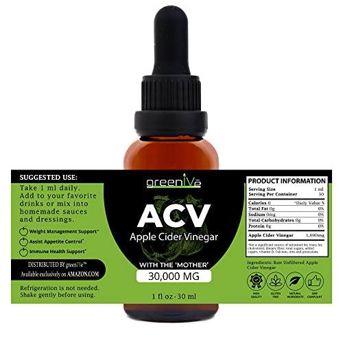GreenIVe ACV Drops Apple Cider Vinegar Tincture with The Mother Weight Management GreenIVeUS supplements