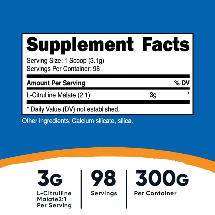 Nutricost L-Citrulline Malate 300G (2 Pack) - Pure L-Citrulline Powder, 3000mg Per Serving NutricostUS supplements