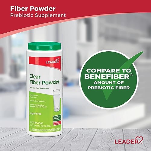 Leader Prebiotic Fiber Supplement Powder for Digestive Health, 100% Natural Daily Fiber LeaderUS supplements
