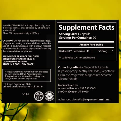 Advanced Bionetix 1500mg Advanced Bioavailability Micronized Berberine Supplement All Advanced BionetixUS supplements