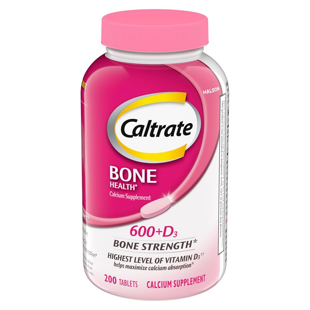 Caltrate 600 Plus D3 Calcium and Vitamin D Supplement Tablets, Bone Health Supplements for Adults - 200 Count CaltrateUS supplements